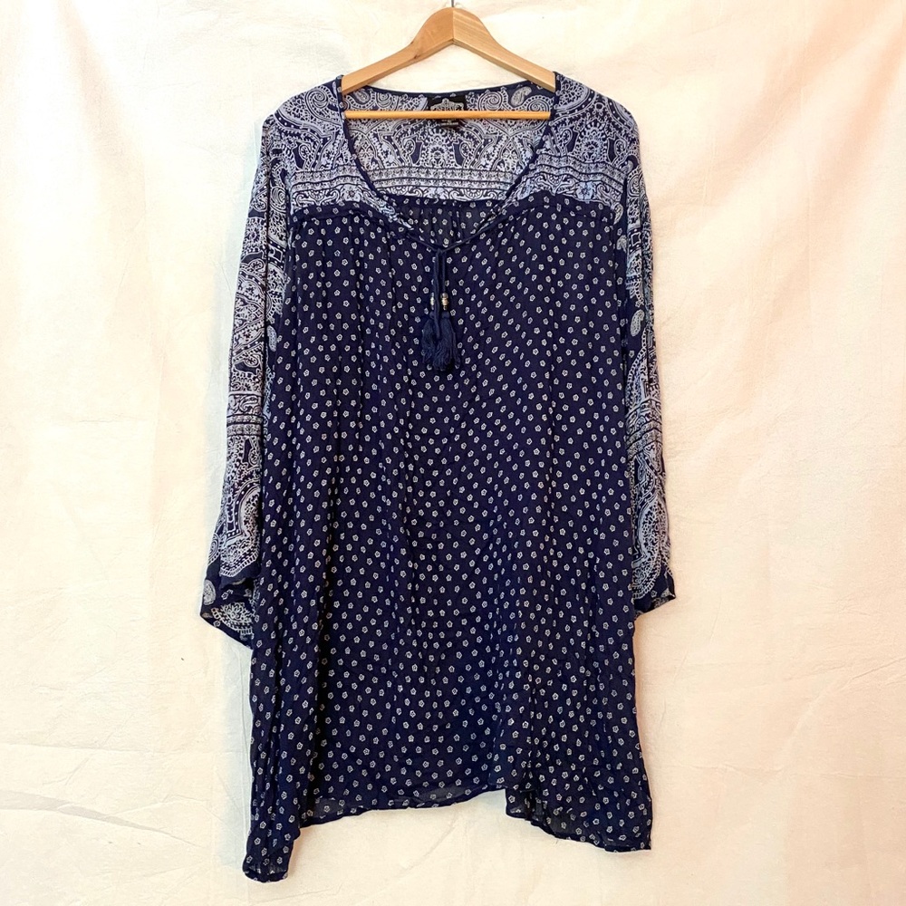 BOHO Womens Summer Dress - Blue design Size Large